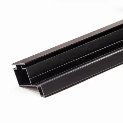 Черный браш профиль вертикальный промежуточный l-образный 6000 мм, черный браш, для плиты 18 мм