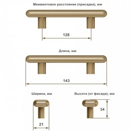 Ручки мебельные Metakor ручка мебельная limoges, 128мм, бронза/кремовый фарфор