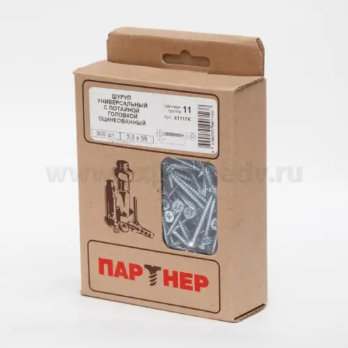 Винты, шурупы шуруп универс. потайной оцинков 3,5х35 (300шт.)