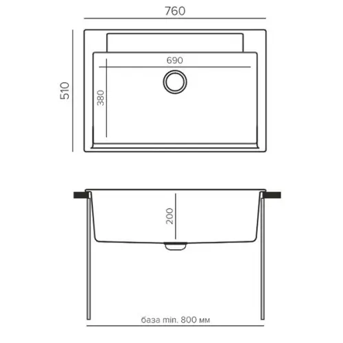 Мойки Polygran мойка кухонная polygran модель argo 760 белый хлопок