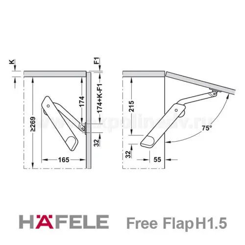 Подъемники поворотные подъемник hafele free flap h1.5 серия b, белый