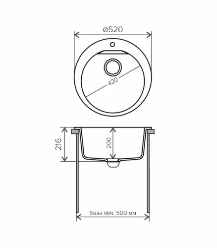Мойки Polygran мойка кухонная polygran модель atol 520 черный