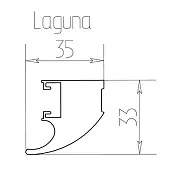 Профиль C-образный, H-образный пв профиль вертикальный laguna 5600мм матовое серебро absolut
